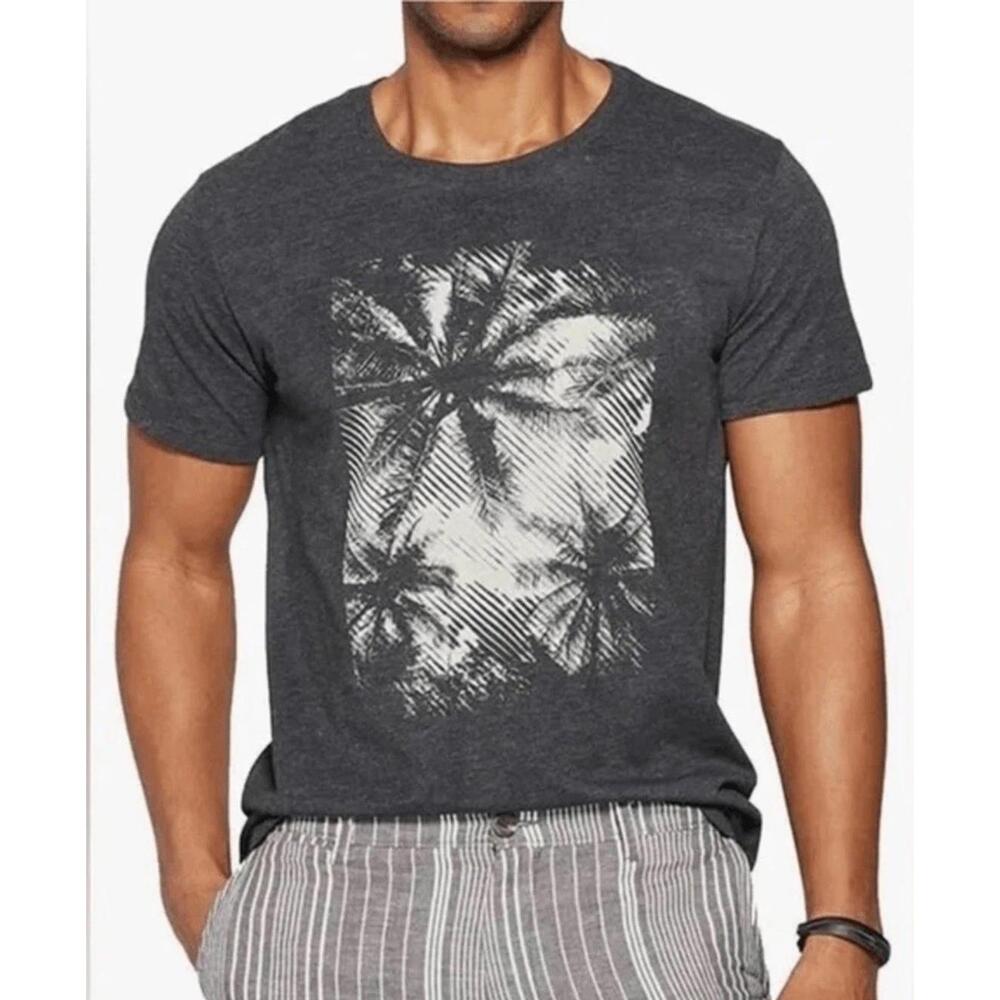 NWOT- GoodFellow- men's screen sprint palm tree tee- Size XLarge Gray